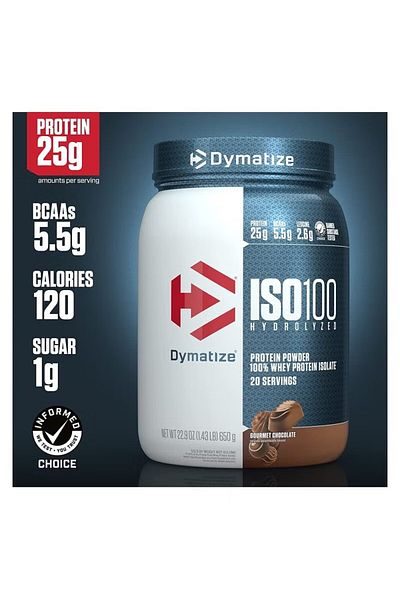Dymatize ISO 100 Protein Food Supplement - Gourmet Chocolate 650g, 20 Servings