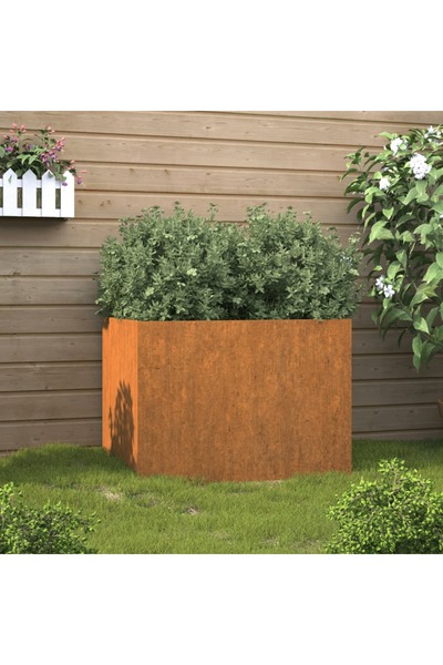 vidaxl وعاء زرع 62×47×46 سم من الفولاذ كورتن