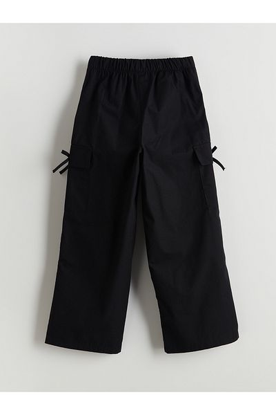 LC Waikiki Girls' Parachute Trousers with Elastic Waist and Bow Detail