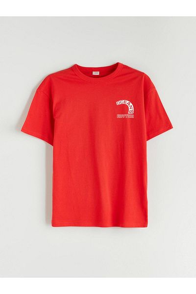 LC Waikiki Orange Crew Neck Boy's T-Shirt