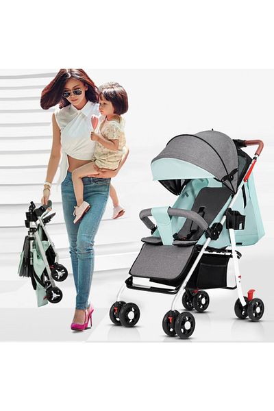 KidLe Multifunctional portable baby stroller, four wheeled stroller for sitting and lying baby
