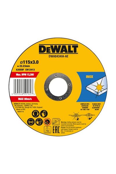 Generic DEWALT Inox Metal Cutting Wheel Multicolor 115 x 3mm DWA8434IA-AE