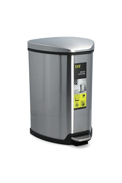 Generic EKO GrFingerprint Resistant Soft Closing Stainless Steel Step Bin Silver 9 Liter