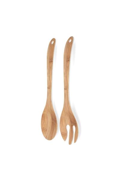 Generic Felli 2-Piece Contemporary Design Durable Easy Cleaning Salad Server Set Brown