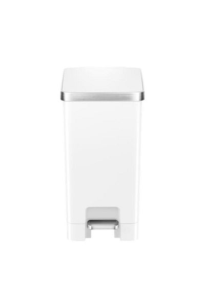Generic EKO Hana Elegant and Modern Design Slim Step Bin White and Silver 10 Liter EK6377-10L-WH