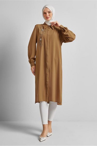 Alvina Shirt Collar Tunic Tunic 45372