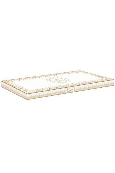 Generic طبق تقديم مستطيل الشكل بتصميم أنيق من Easy Life باللونين الأبيض والذهبي، مقاس 35 × 15 سم، R1109/SA#FESV