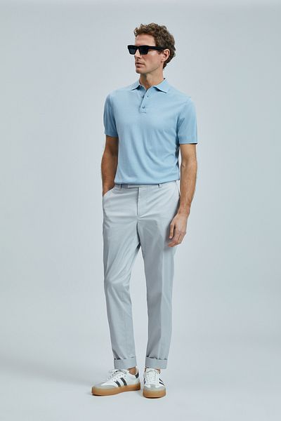 Lufian Plus Smart Men's Chino Trousers Slim Fit Stone