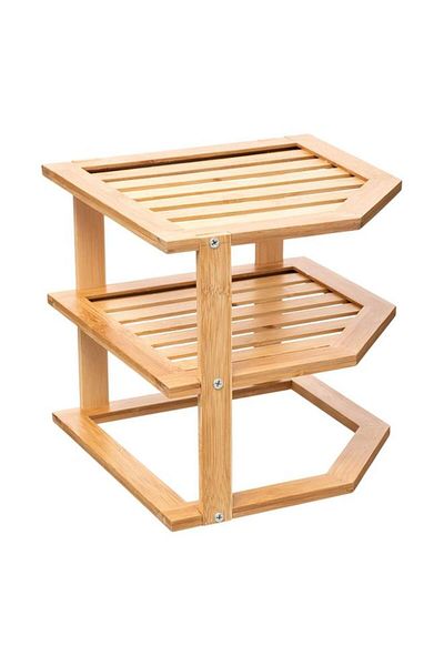 Generic Five Simply Smart Easy Assembly Long Lasting 2-Shelf Bamboo Organizer Brown