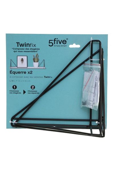 Generic Five Simply Smart 2-Piece Twinfix Metal Wire Bracket Set Black 160413