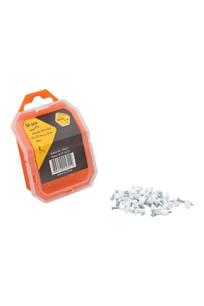 Generic HONEY BEE 32-Piece Square Wire Clip White 4mm