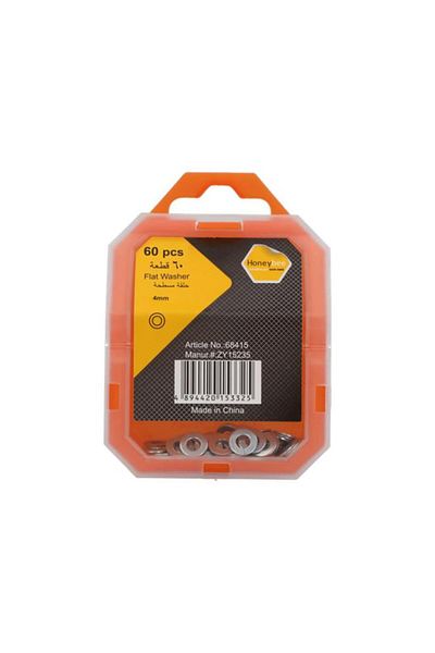 Generic HONEY BEE 60-Piece Precisely Engineered High Load Bearing Flat Washer Silver 4mm ZY15235