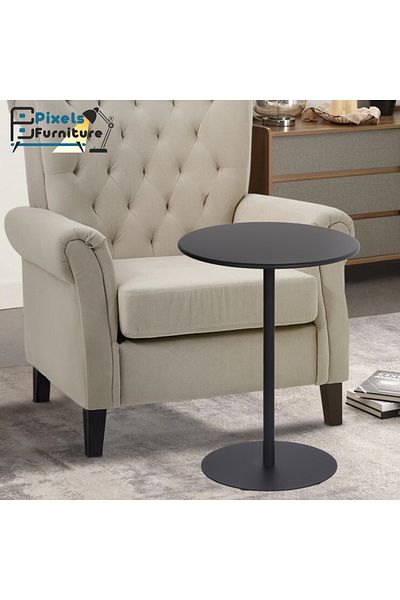 PixelsFurniture طاولة جانبية معدنية من بكسل الأثاث للأريكة والسرير، طاولة بقواعد معدنية صلبة