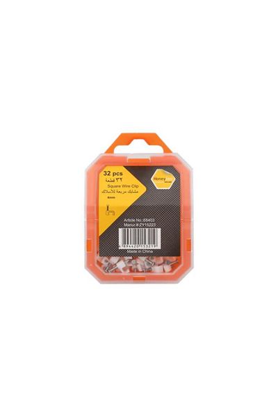 Generic HONEY BEE 32-Piece Square Wire Clip White 4mm