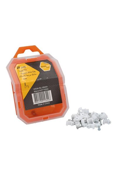 Generic HONEY BEE 28-Piece Square Wire Clip White 5mm