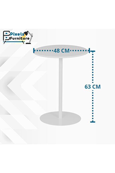 PixelsFurniture Pixel Furniture Metal Side Table for Sofa and Bed, Solid Metal Base Table