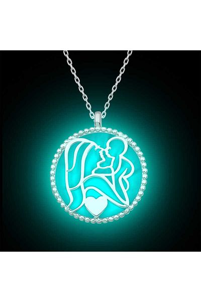 norsary Silver Highlighter Mother Child Love Women's Necklace