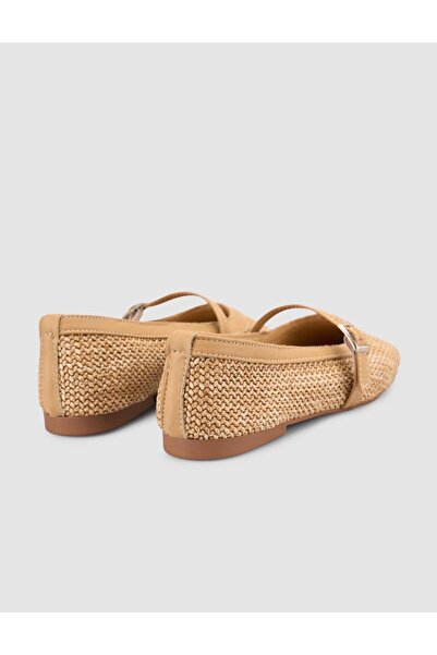 Cabani Straw Beige Women's Ballerinas