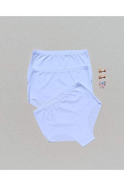 siyalife Women's High Waist 3 Pack Lycra Gathering Seamless Laser Cut No Trace Bikini Slip Panties