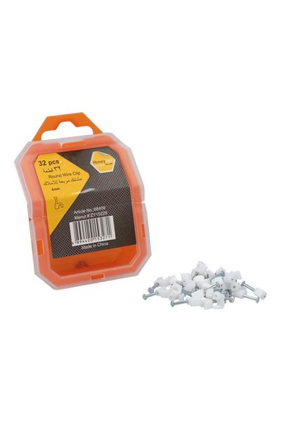 Generic HONEY BEE 32-Piece Sturdy High Quality Plastic Round Wire Clip Set White 4mm ZY15229