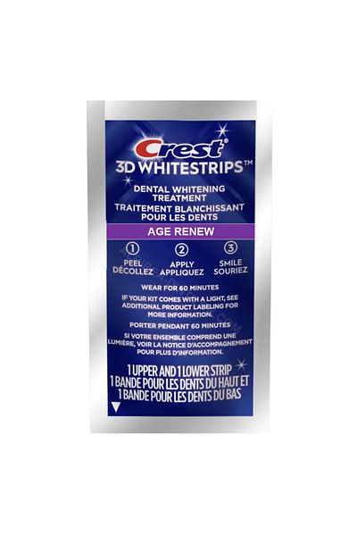CREST Teeth Strips, Crest, 3D White, Age Renew, 14% Concentration, 1 day treatment, 60 min,