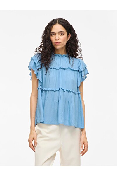 VILA Oberteil mit angeschnittenen Ärmeln VIPRETA Stehkragen