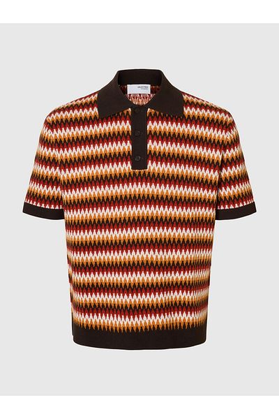 Selected Homme Polohemd aus Strick Kurzärmeliges
