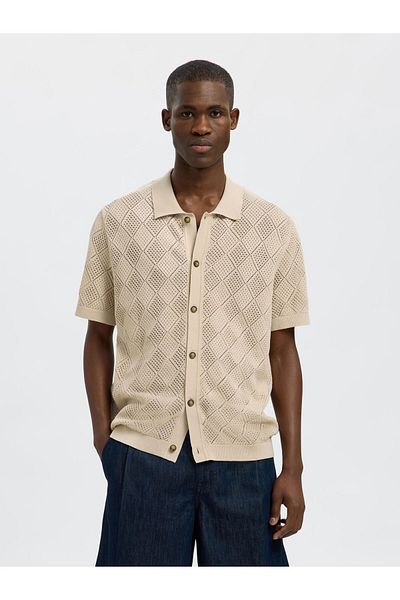 SELECTED Polohemd aus Strick Kurzarm