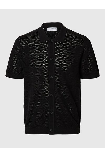 SELECTED Polohemd aus Strick Kurzarm