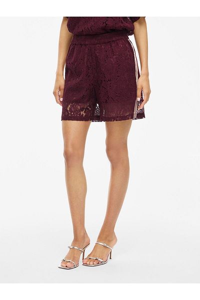 VILA Højtaljede shorts VIOLINE Spitzen