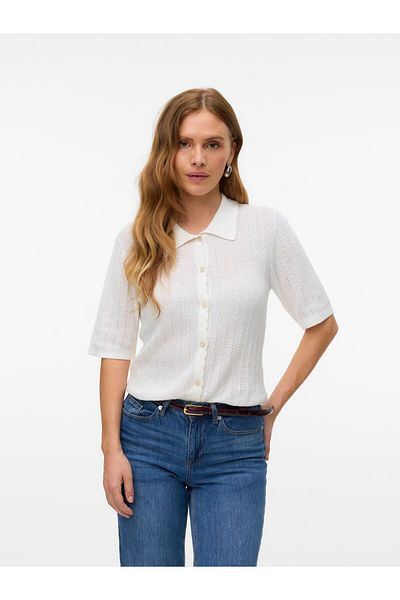 Vero Moda Strickpullover VMLUXLIGHT Gestricktes Poloshirt