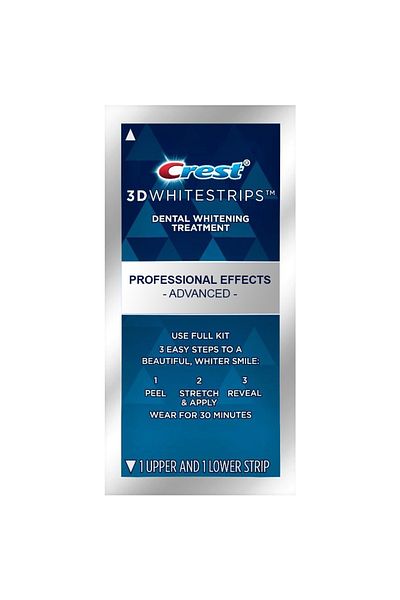 CREST Teeth Strips, Crest Whitestrips 3D Professional Effects Advanced, 10% Concentration, 1 sachet