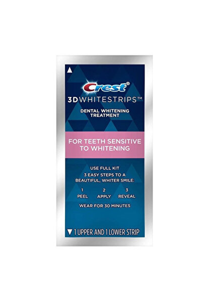 CREST 3D Sensitive Teeth Whitening Strips for Sensitive Teeth, 6% Concentration, 1 pouch