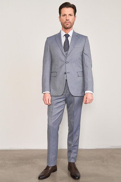 ATLIHAN Kagi Gray Men's Cotton Polyester Osaka Vest Suit