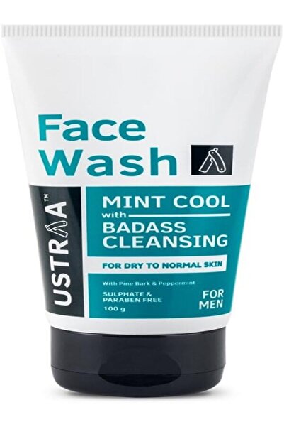 Ustraa غسول الوجه - بنكهة النعناع المنعش - للبشرة الجافة إلى العادية - 100 غرام