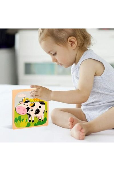 OEM Puzzle cu 4 piese 3D, model văcuță