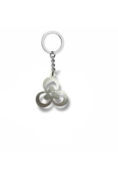 Herşey Nota Çintemani Patterned Metal Keychain – Silver Color Spiritual Ottoman Symbol Accessory