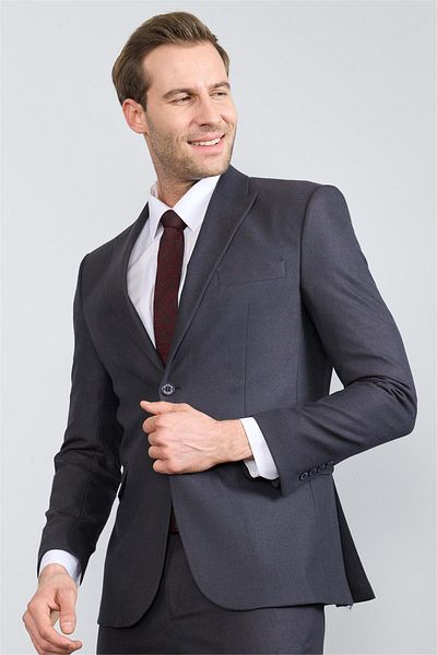 Mentality 9091 Men's Yünter 6 Drop Slimfit Suit Navy Blue