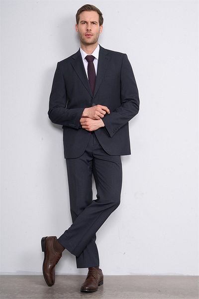 Mentality Çetinkaya 9133 Men's Mono Collar 6 Drop Suit Navy Blue