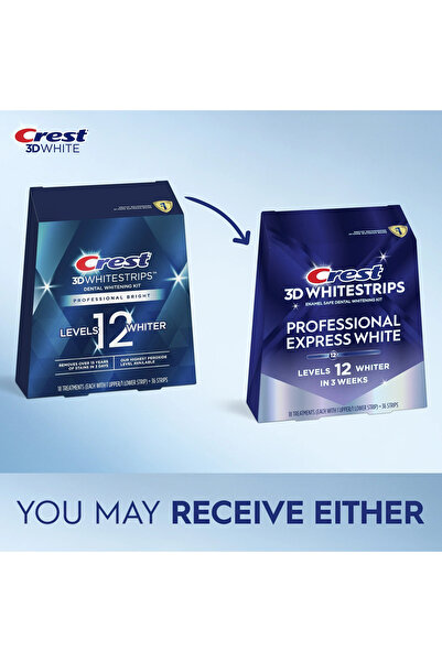 CREST Teeth Strips, Crest, 3D White, Professional Express White, 14% Concentration, 45 min, 1x sachet