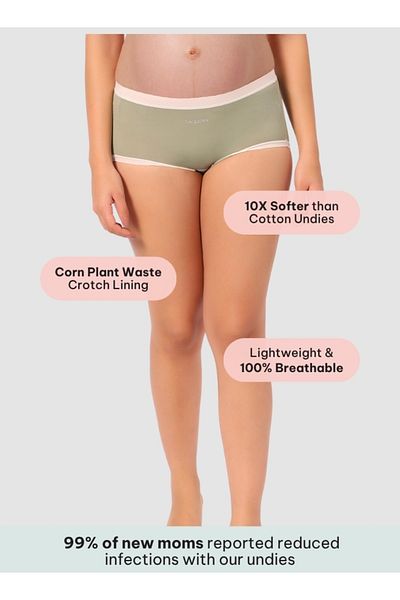 Intimate Queen Corn Bae Maternity Lacy Boy Shorts – Ultra-Soft, No Roll-Ups & Gusset Support, Full Coverage Comfort