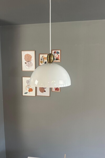 Bamyum Yimpi Beyaz Avize Damla Eskitme Başlık Tekli Sarkıt Salon Mutfak Kuaför Cafe Lamba Dekoratif