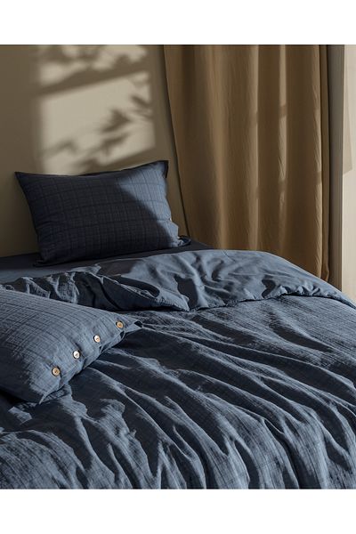 Madame Coco Lumiere King Size 100% Cotton Dobby Duvet Cover Set - Light Gray