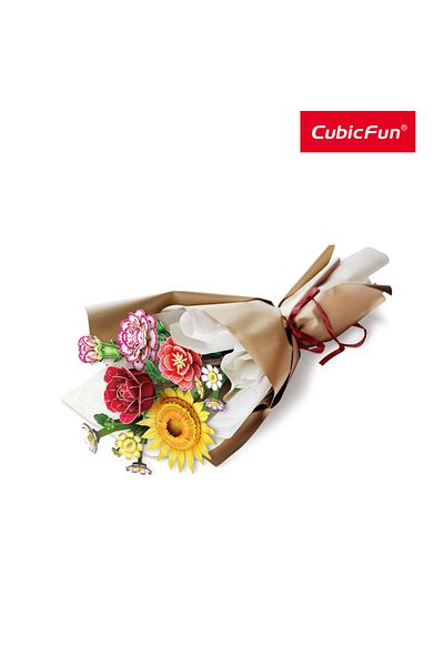Cubic Fun CubicFun 3D Puzzle Flower Bouquet 363-Pieces | No-Glue or Scissors Needed!| Puzzle for Adults