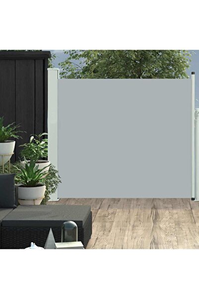 vidaxl مظلة جانبية قابلة للسحب للفناء 100×300 سم، رمادية