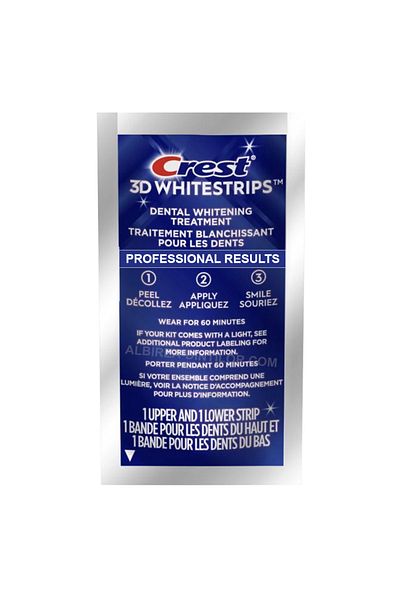 CREST Teeth Strips, Crest, 3D White, Professional Results, 10% Concentration, 30 min, 1x sachet