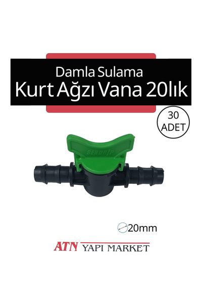 ATN 30 Adet 20mm Damlama Sulama Vana - Pratik Bahçe Sulama Kurt Ağzı Vana
