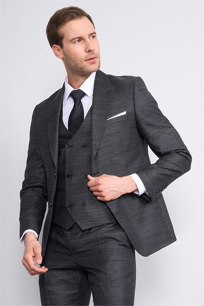 DURAK Risser Congo Black Polyviscon Men's Suit