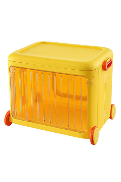 OEM Cutie pliabilă din plastic cu roți și mânere pentru copii, galben