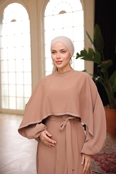 Nissra Βραδινό φόρεμα με μανίκια με πέτρα Ankanoor Anka255066